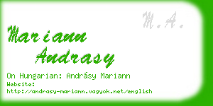 mariann andrasy business card